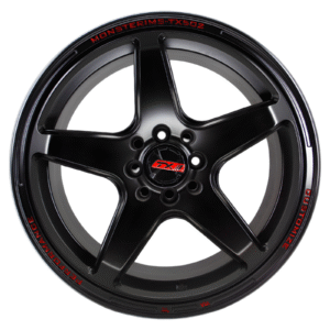 15" MOR-TX502 15X7 8H100-114.3 ET40 SPORT RIM MATT BLACK RED WORD (MBLK/R)